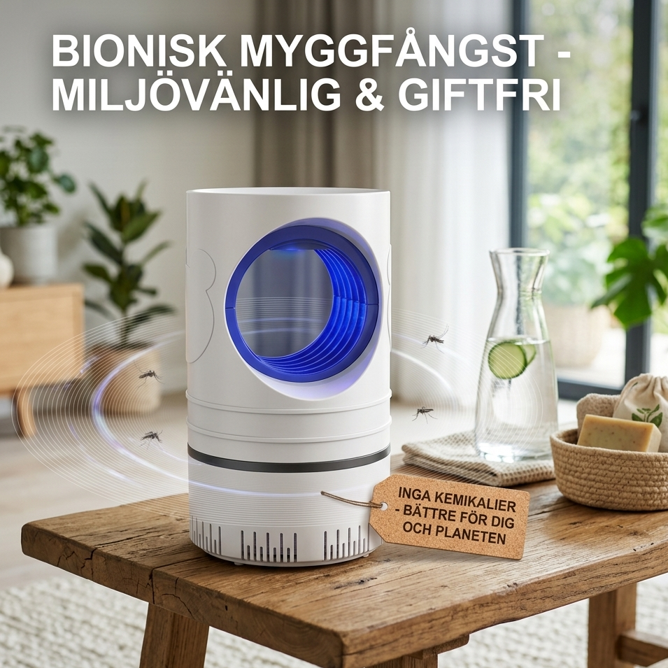NordZap™ Myggfälla  –  Tyst & Kemikaliefri